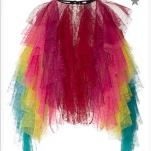 Romance was born cold shoulder rainbow layered top